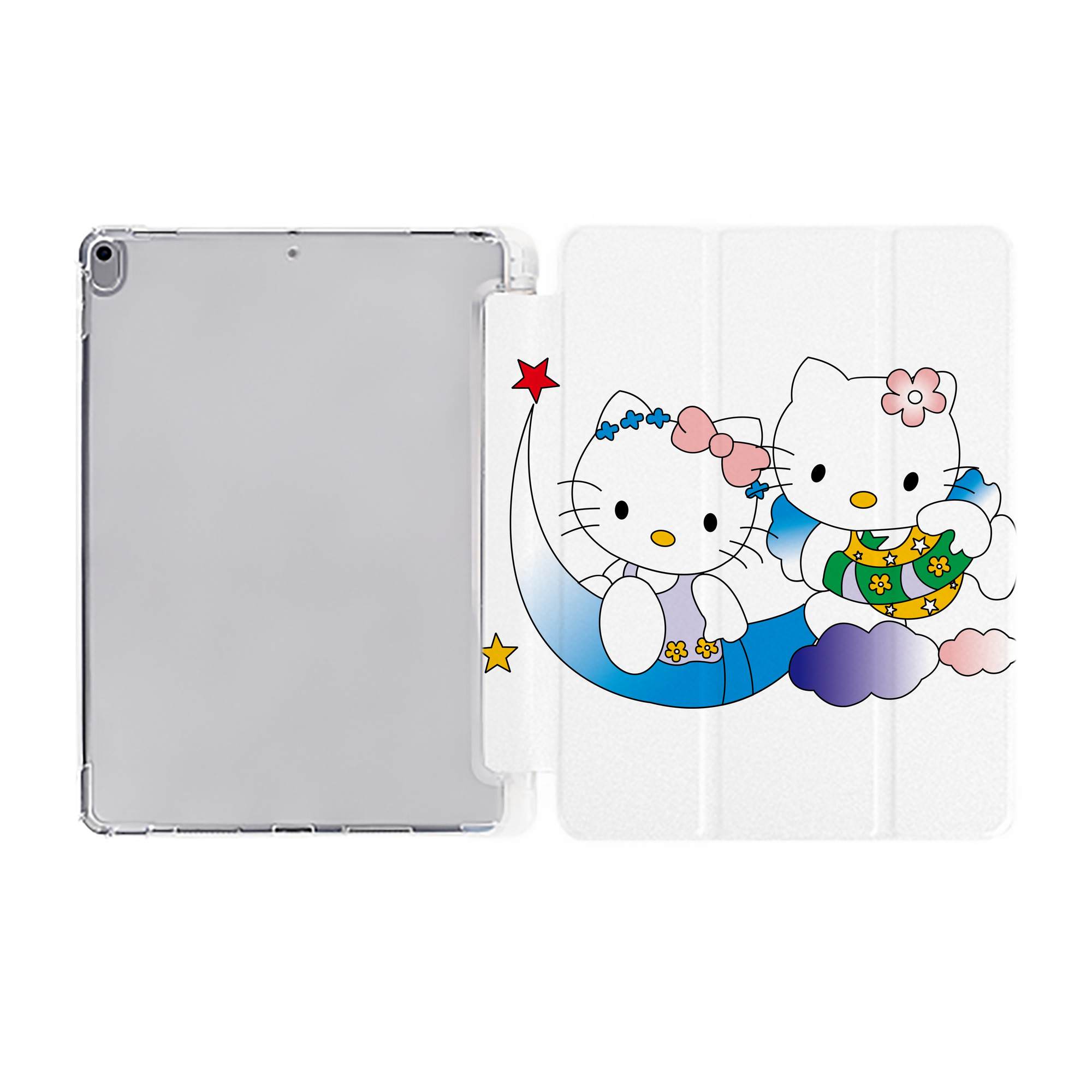 （画像用） Hello Kitty ハローキティ IPad ケース ペン収納付き 三つ折りスタンド PUレザー×シリコン 対応機種9.5/10.5/10.9インチ